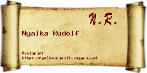 Nyalka Rudolf névjegykártya